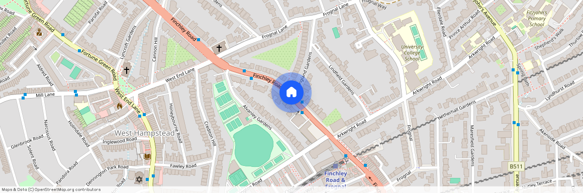 Finchley Road/ Langland Gardens Hampstead, London, NW3