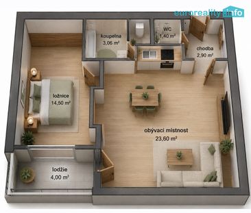 Pronájem bytu 2+kk 49 m² - Фото 1