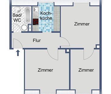 *WBS erforderlich* 3-Zimmer-Wohnung im Dachgeschoss! - Foto 2