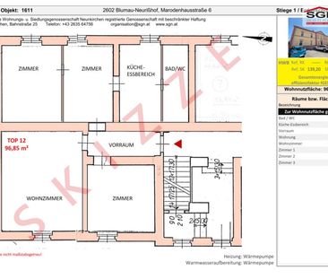Generalsanierte 4-Zimmer Altbauwohnung mit Garten in Blumau-Neurißhof - Photo 1