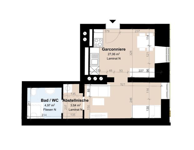 Geförderte 2-Zimmer-Altbauwohnung mit Wohnküche - Photo 1