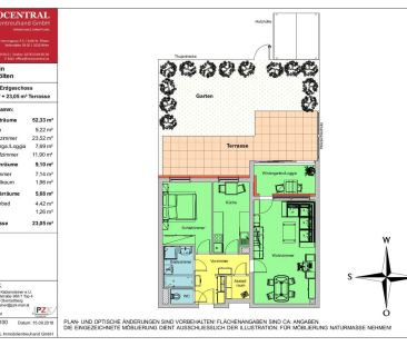 67,11 m² Gartenwohnung mit Loggia & Wintergarten | Miete € 799,- | ... - Foto 2