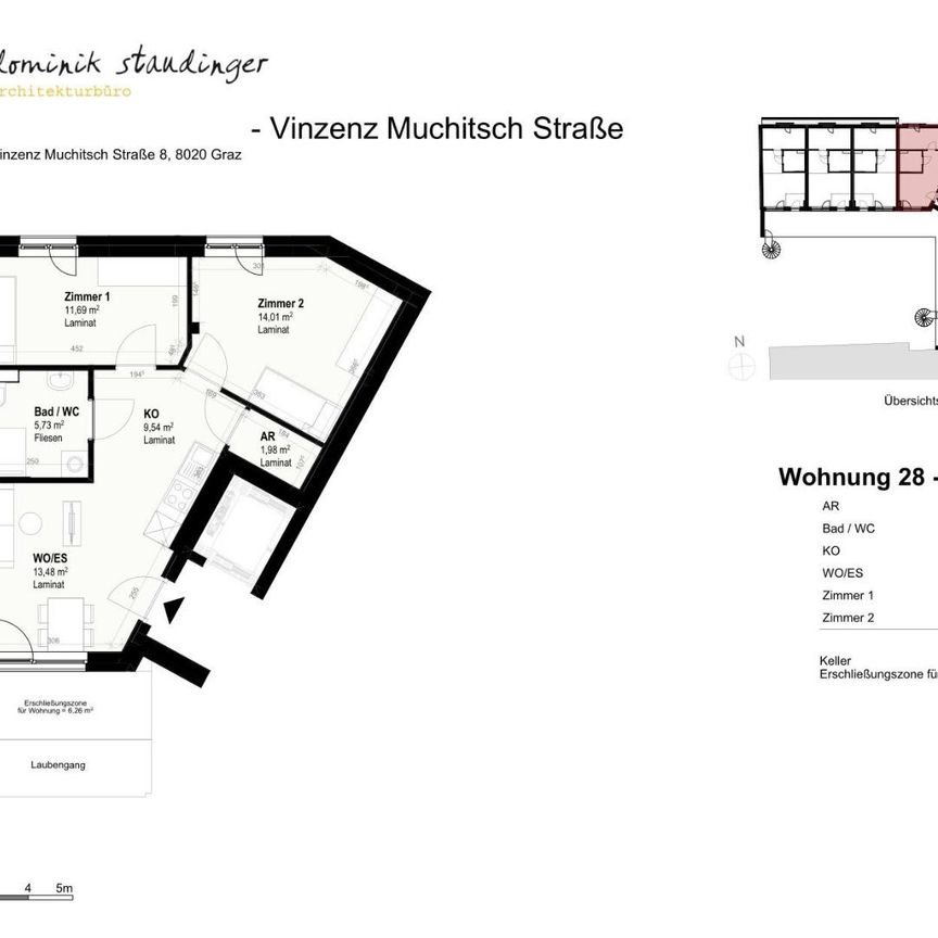 Geförderte Mietwohnung mit 3 Zimmer, Balkon - Generationswohnhaus Vinzenz Muchitsch Straße TOP 28, [GF,ViMu] - Foto 1