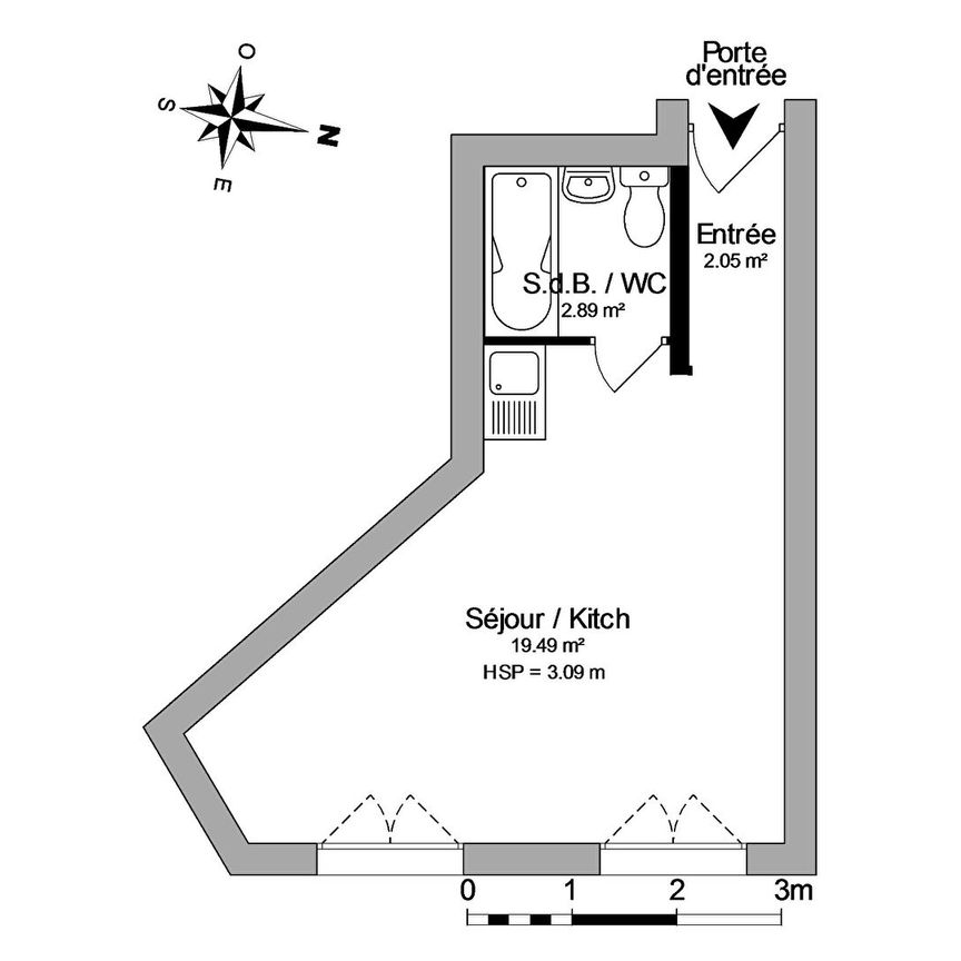 Studio - Lyon 7e, - Photo 1