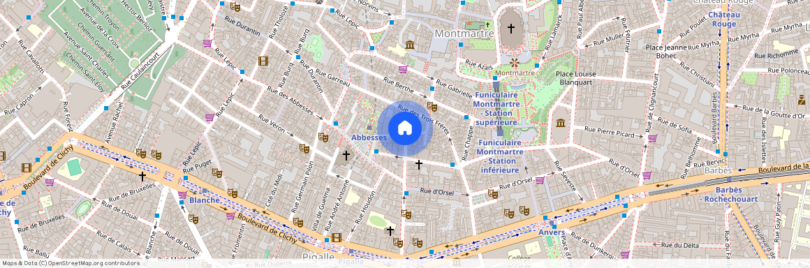 Rue la Vieuville et Rue des Martyrs 75018 Paris (18e arrondissement)