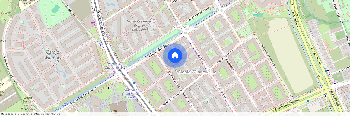 ul. Franciszka Klimczaka, Błonia Wilanowskie, Wilanów, Warszawa, mazowieckie