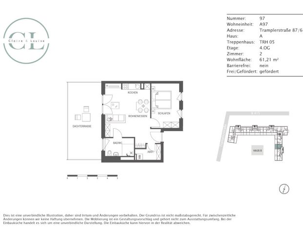 *WBS erforderlich* | Moderne 2-ZimmerWohnung mit EBK und Dachterrasse - Foto 1