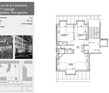 Appartement de 4 pièces au 6ème étage d'environ 58 m2 - Foto 2