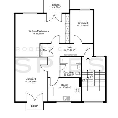 Helle, gut geschnittene 3-Zimmer-Wohnung mit zusätzlichem Mansardenzimmer - Foto 1