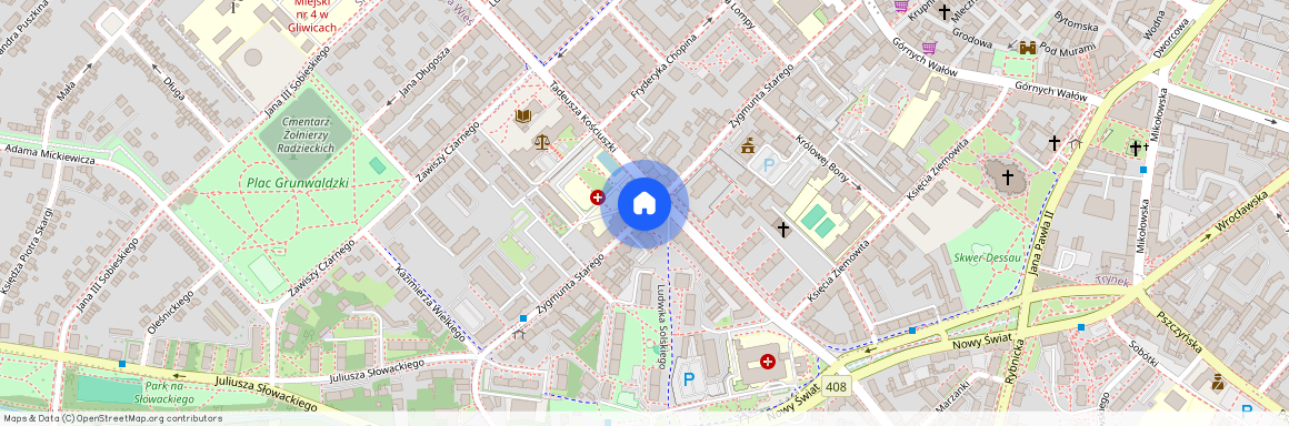 ul. Zygmunta Starego, Śródmieście, Gliwice, śląskie
