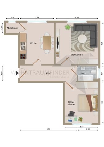 2-Zimmer-Wohnung mit großer Wohnküche und Vorratsraum - Photo 3