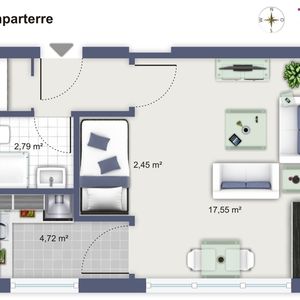 Renovierte 1-Zimmer-Wohnung mit innenliegenden Duschbad in ruhiger Seitenstraße von Ratingen-Mitte - Foto 3