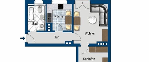 renovierte 2-Zimmer-Wohnung mit Tageslichtbad + Balkon - Foto 1