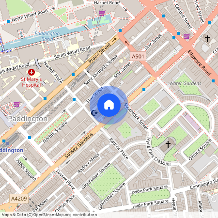 Sussex Gardens, Paddington, London, W2