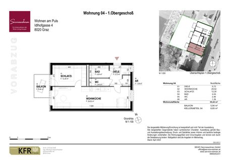 Wohnen im Annenviertel ! Geförderte Mietwohnungen! - Erstbezug mit 2 Zimmer TOP 4 [GF,IDHG] - Photo 3