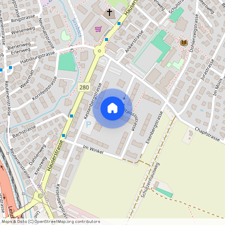 Pestalozzistrasse 6, 5210 Windisch, Lageplan