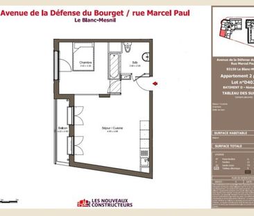 location Appartement T2 DE 42.78m² À LE BLANC MESNIL - Photo 2
