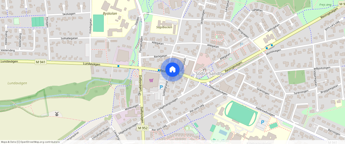 Cementblandarvägen, Södra Sandby