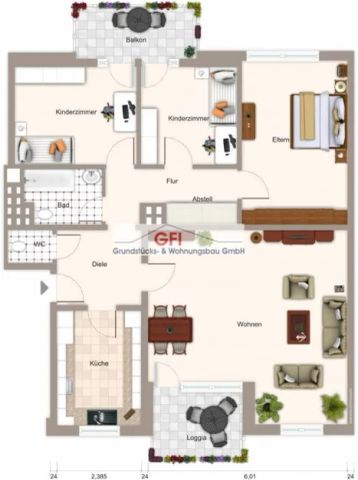 Komplett renovierte 4-Zimmer-Wohnung mit zwei Balkonen im modernisierten Objekt - Foto 5