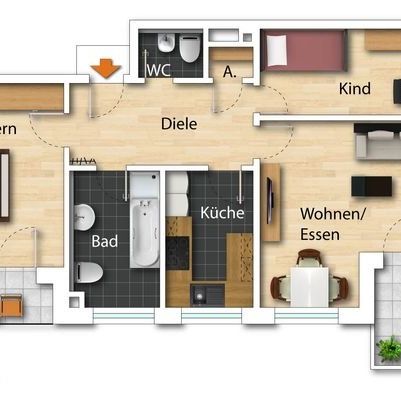 Frisch renovierte Wohnung mit zwei Balkonen und Tiefgaragenstellplatz - Photo 1