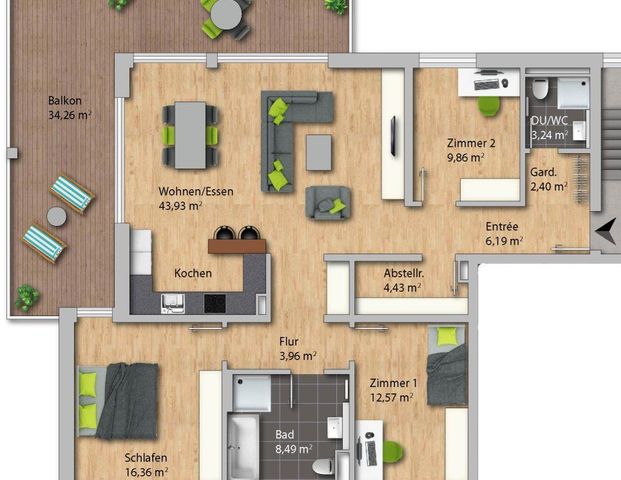 Morgen schon einziehen! Exklusive Wohnung im Zentrum von Grenzach (4 Zimmer-Wohnung 0.3) - Photo 1