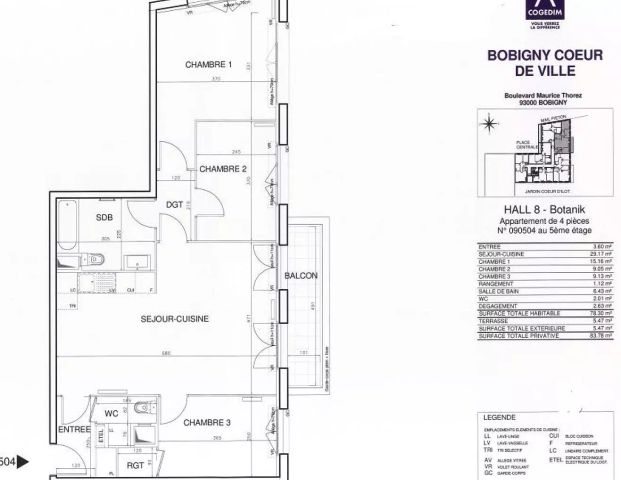 location Appartement T4 DE 78.4m² À BOBIGNY - Photo 1