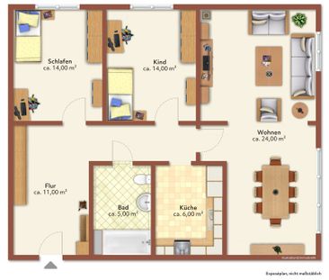 3 Raum-Wohnung mit Balkon - Foto 2