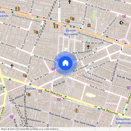 rue de Clery entre rue des Petits carreaux et rue Saint Phlippe 75002 Paris (2e arrondissement)