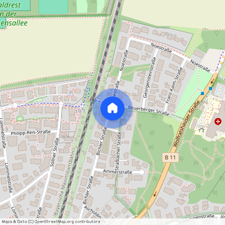 Bichler Straße, 81479 München Solln ca. 7, 2 km south-west of Munich-center