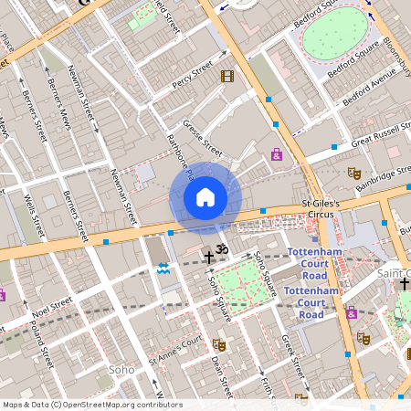 Rathbone Place, Fitzrovia, W1, London