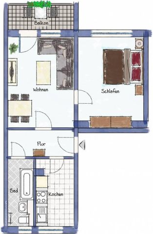 2-Raumwohnung mit Wanne und Balkon in Siegmar - Foto 2