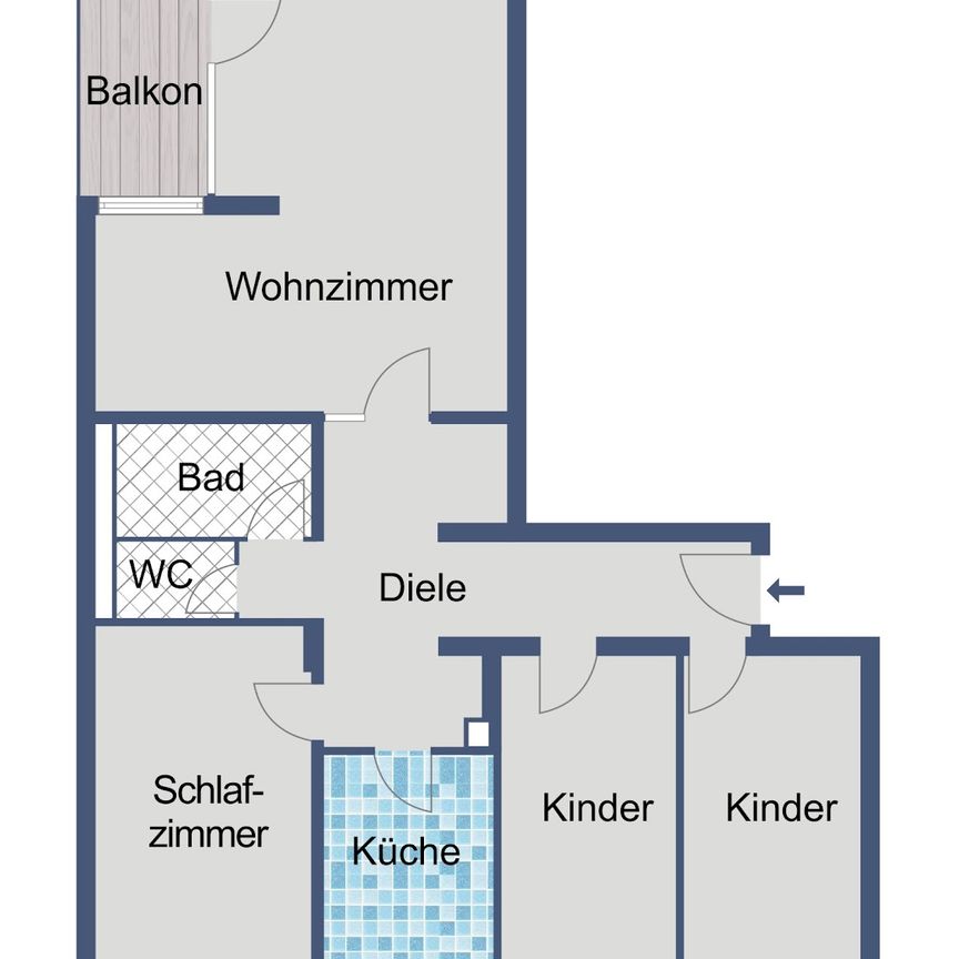 WBS erforderlich: Familienfreundliche 4-Zimmer-Wohnung mit Balkon in Offenbach-Lauterborn - Photo 1