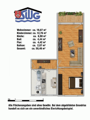 Sanierte 2 Raumwohnung mit Balkon! - Foto 1