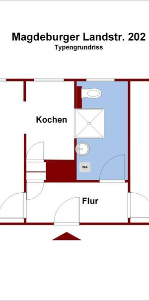 2 Zimmer in der Walzwerksiedlung, Küche und Bad mit Fenster - Foto 2