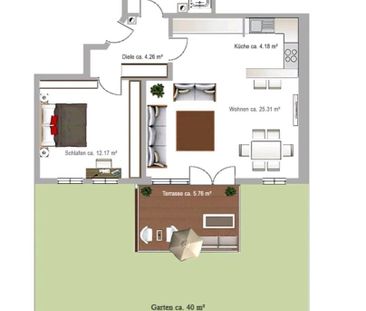 2 Zimmer, Küche, Bad, 81927 Bogenhausen München - Foto 1