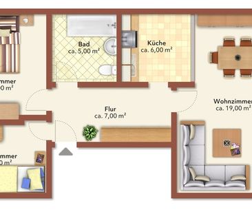 3 Raum-Wohnung mit Balkon und Aufzug - Photo 2