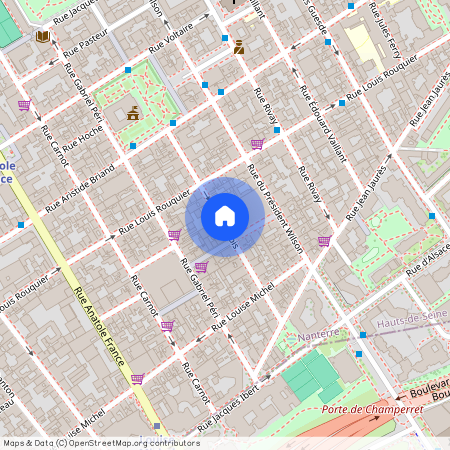Rue Gabriel Peri, entre Rue Carnot et Rue Trébois 92300 Paris