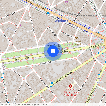 Avenue Foch entre Rue Paul Valéry et Rue de Presbourg 75116 Paris (16e arrondissement)