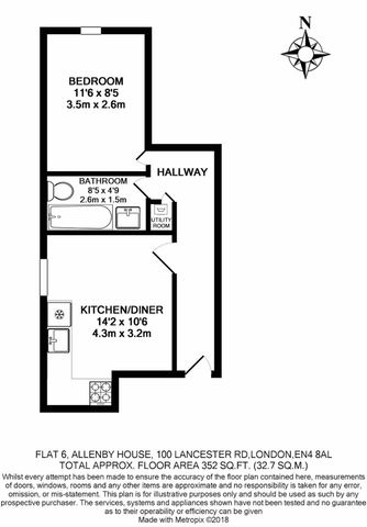 1 Bed Flat, Allenby House, EN4 - Photo 3