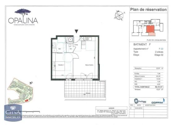 Appartement à louer 2 pièces 42.16m² - Photo 1