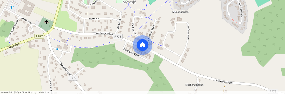 Korsbergavägen, Myresjö