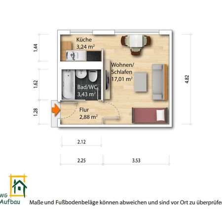 1-Zimmer Mietwohnung - Großzschachwitz - Foto 3