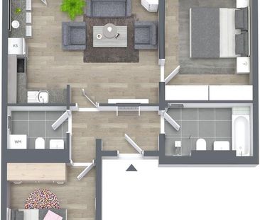 TOP sanierte 3-Raum-Wohnung mit Balkon - Foto 2