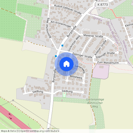 Lage, Sedlitzer Weg 5, 01809 Dohna
