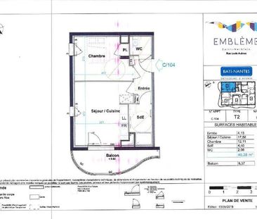 Location Appartement 2 pièces 40m² ST HERBLAIN 44800 - Photo 2