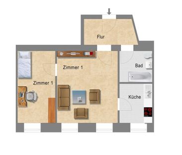 NEU! Charmante 2-Raum-Wohnung I moderne Einbauküche I Bad mit Wanne - Photo 1