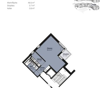 1.5 Zimmer, 46 m², 1. Stock - Photo 6