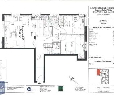 Appartement à louer 3 pièces 75.52m² - Photo 5