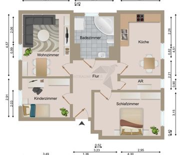 Charmante Dachgeschosswohnung mit moderner Ausstattung und Garten - Foto 1