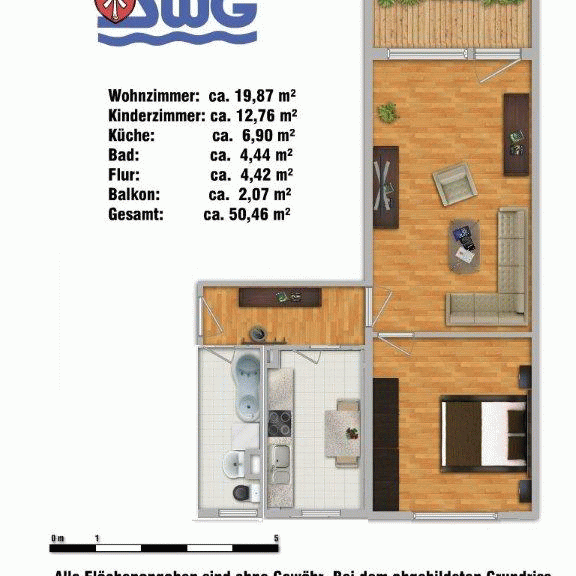 Sanierte 2 Raumwohnung mit Balkon! - Foto 1